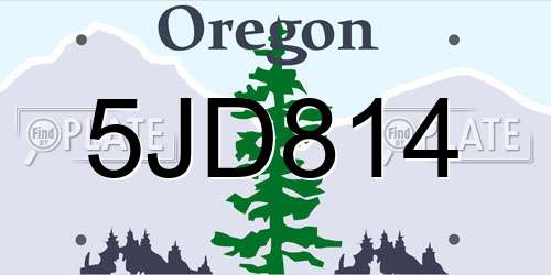 5JD814 Oregon License Plate