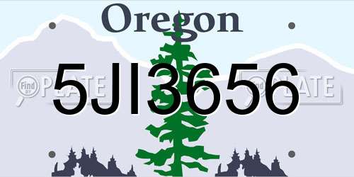 5JI3656 Oregon License Plate