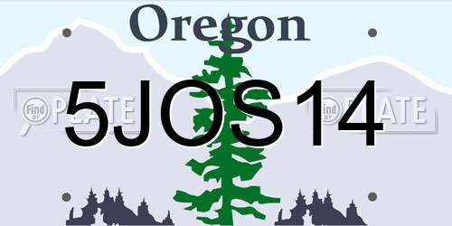 5JOS14 Oregon License Plate