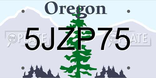 5JZP75 Oregon License Plate
