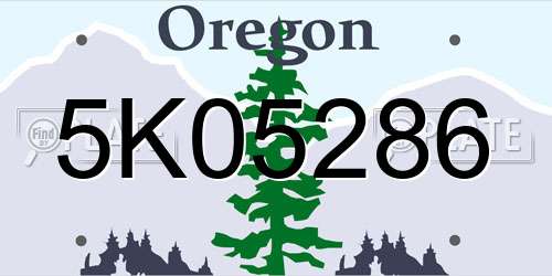 5K05286 Oregon License Plate