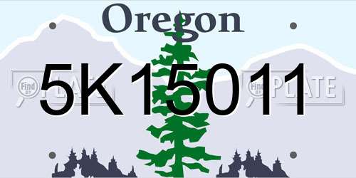 5K15011 Oregon License Plate