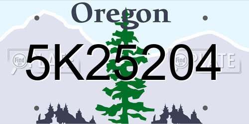 5K25204 Oregon License Plate