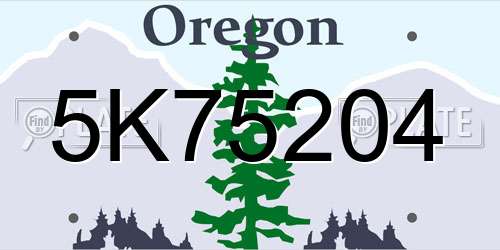 5K75204 Oregon License Plate