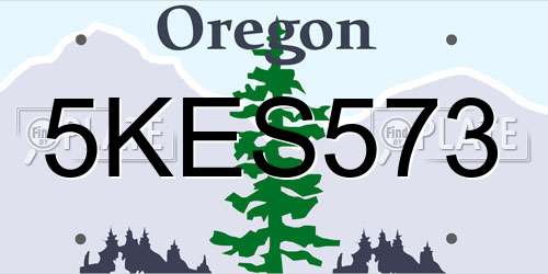 5KES573 Oregon License Plate
