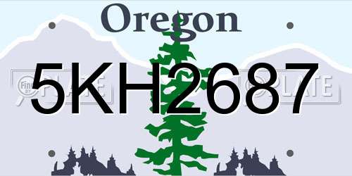 5KH2687 Oregon License Plate