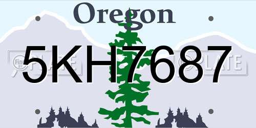 5KH7687 Oregon License Plate