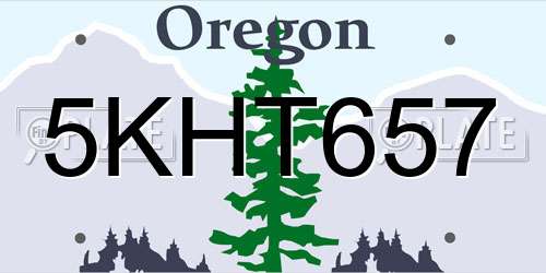 5KHT657 Oregon License Plate