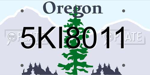 5KI8011 Oregon License Plate