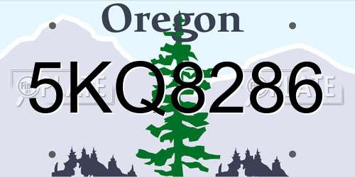 5KQ8286 Oregon License Plate