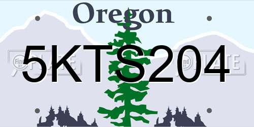 5KTS204 Oregon License Plate