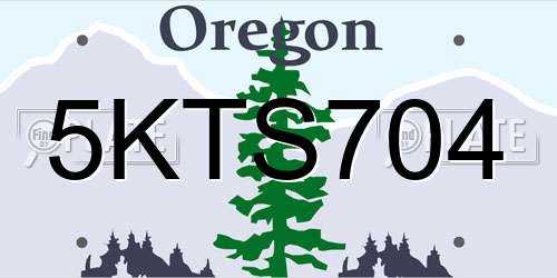 5KTS704 Oregon License Plate