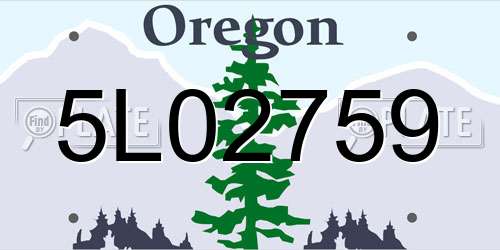 5L02759 Oregon License Plate