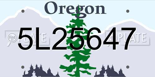 5L25647 Oregon License Plate