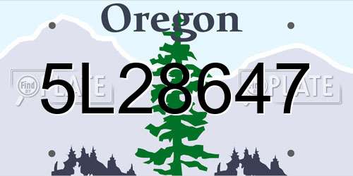 5L28647 Oregon License Plate