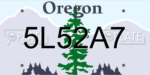 5L52A7 Oregon License Plate