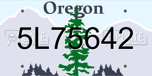 5L75642 Oregon License Plate