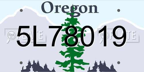 5L78019 Oregon License Plate