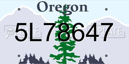 5L78647 Oregon License Plate