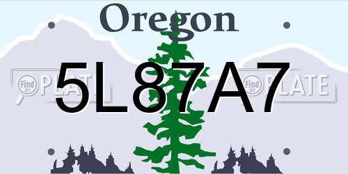 5L87A7 Oregon License Plate