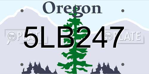 5LB247 Oregon License Plate