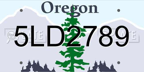 5LD2789 Oregon License Plate