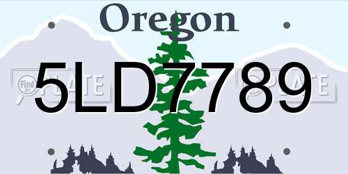 5LD7789 Oregon License Plate
