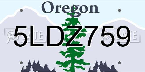 5LDZ759 Oregon License Plate