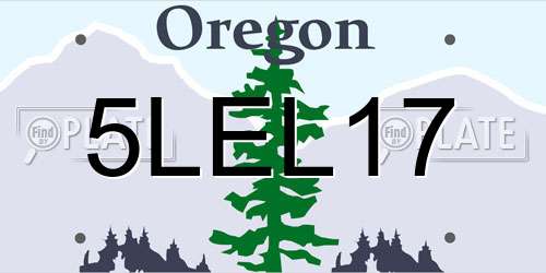 5LEL17 Oregon License Plate