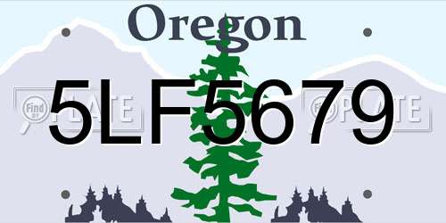 5LF5679 Oregon License Plate