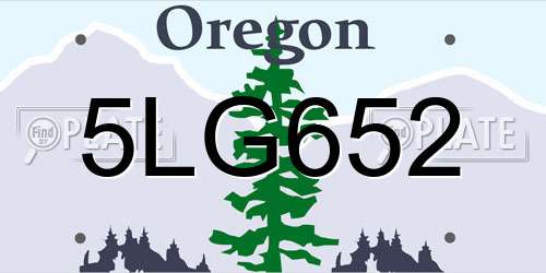 5LG652 Oregon License Plate