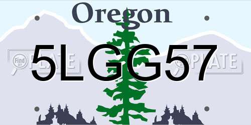 5LGG57 Oregon License Plate