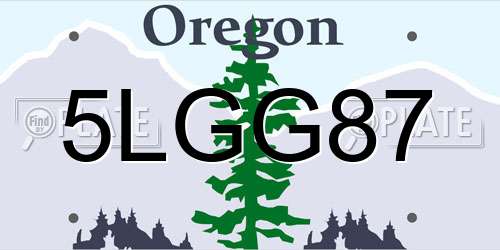 5LGG87 Oregon License Plate