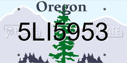 5LI5953 Oregon License Plate