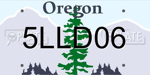 5LLD06 Oregon License Plate