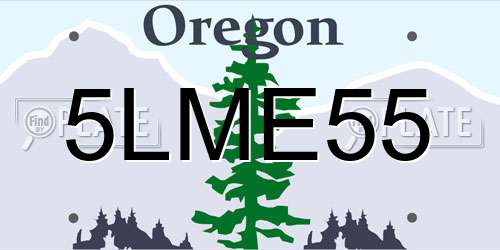 5LME55 Oregon License Plate
