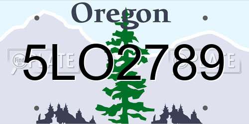 5LO2789 Oregon License Plate