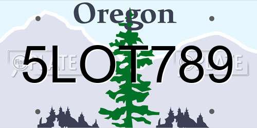5LOT789 Oregon License Plate