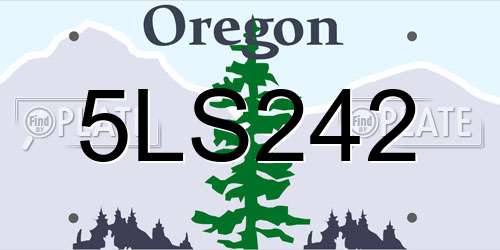 5LS242 Oregon License Plate