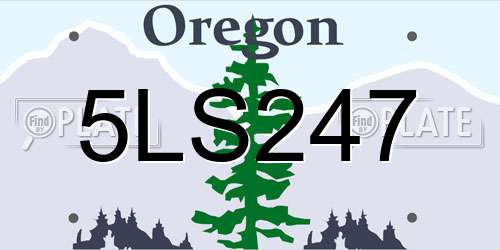 5LS247 Oregon License Plate