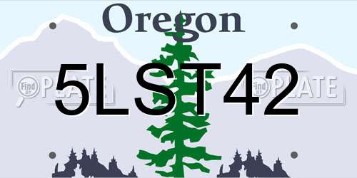 5LST42 Oregon License Plate