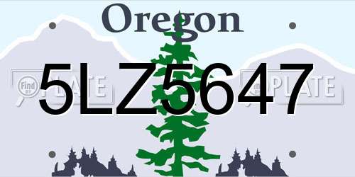 5LZ5647 Oregon License Plate