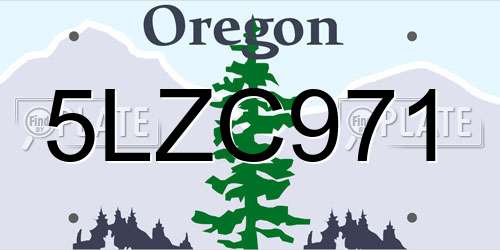 5LZC971 Oregon License Plate