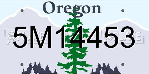 5M14453 Oregon License Plate