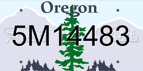 5M14483 Oregon License Plate