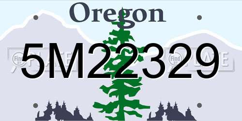5M22329 Oregon License Plate