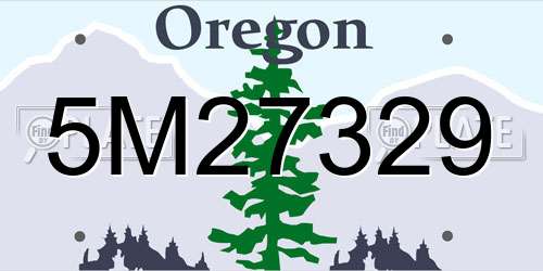 5M27329 Oregon License Plate