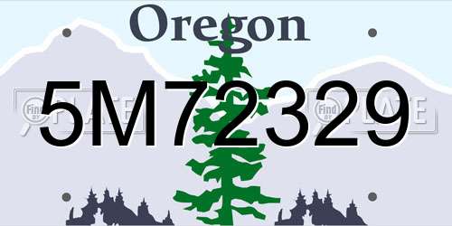 5M72329 Oregon License Plate