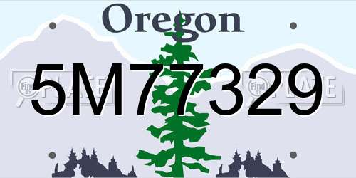 5M77329 Oregon License Plate