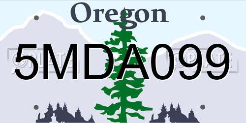5MDA099 Oregon License Plate